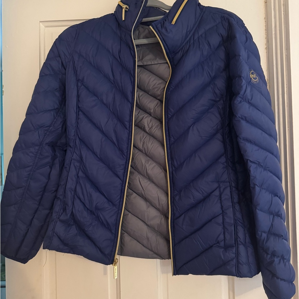 Women's Blue Quilted Jacket-Michael Kors